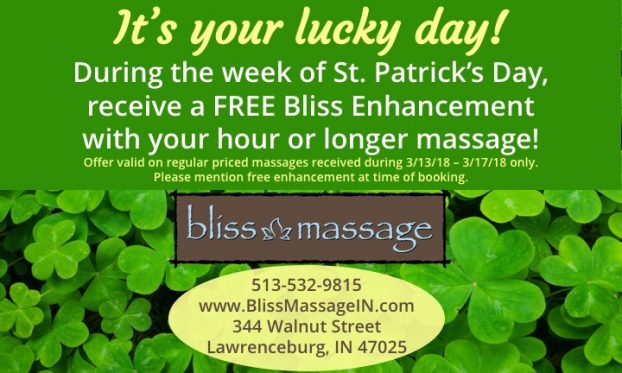 Bliss Massage Find The Luck Of The Irish At Bliss Massage 4271